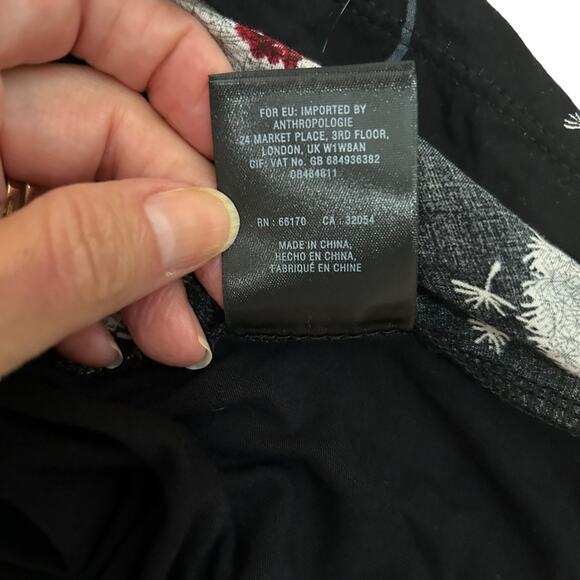 Anthropologie Deletta Black Multicolor Wished Bloom Split Sleeve Blouse, Size M - Picture 12 of 14